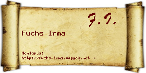 Fuchs Irma névjegykártya